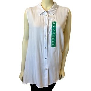 White FEVER sleeveless blouse NWT